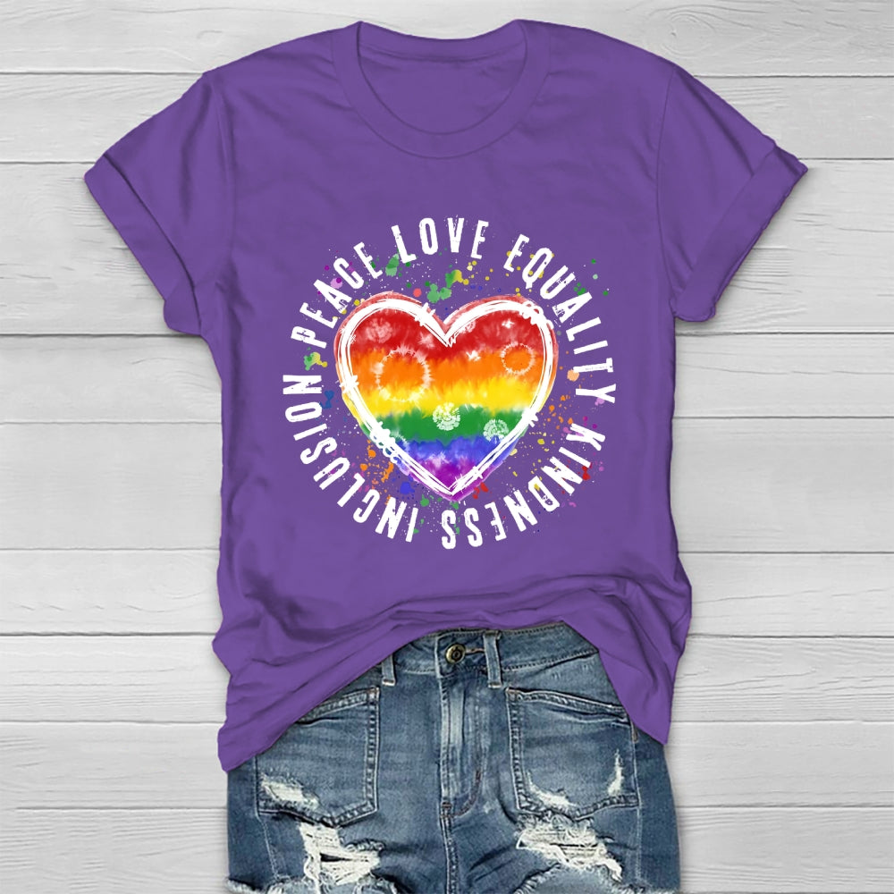 Kindness Peace Equality Love Inclusion Healthwear T-shirt