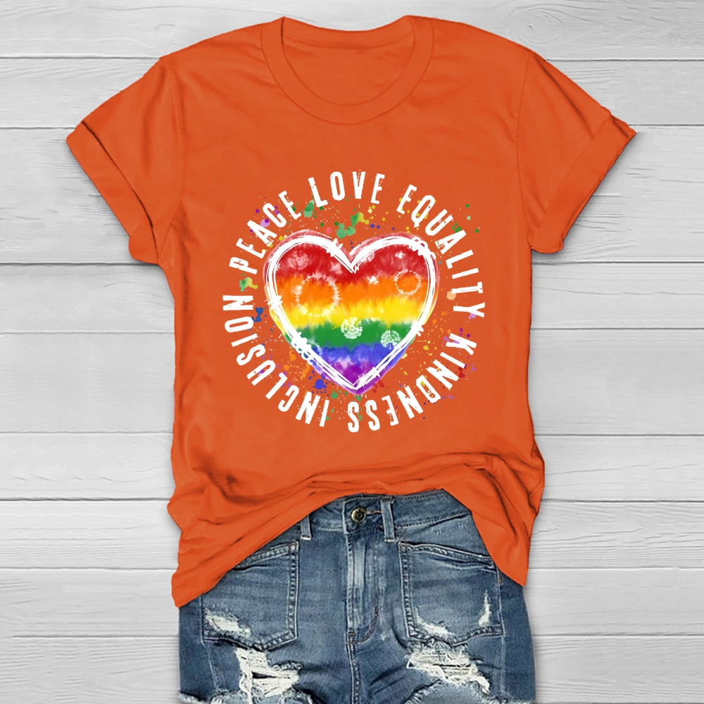 Kindness Peace Equality Love Inclusion Healthwear T-shirt