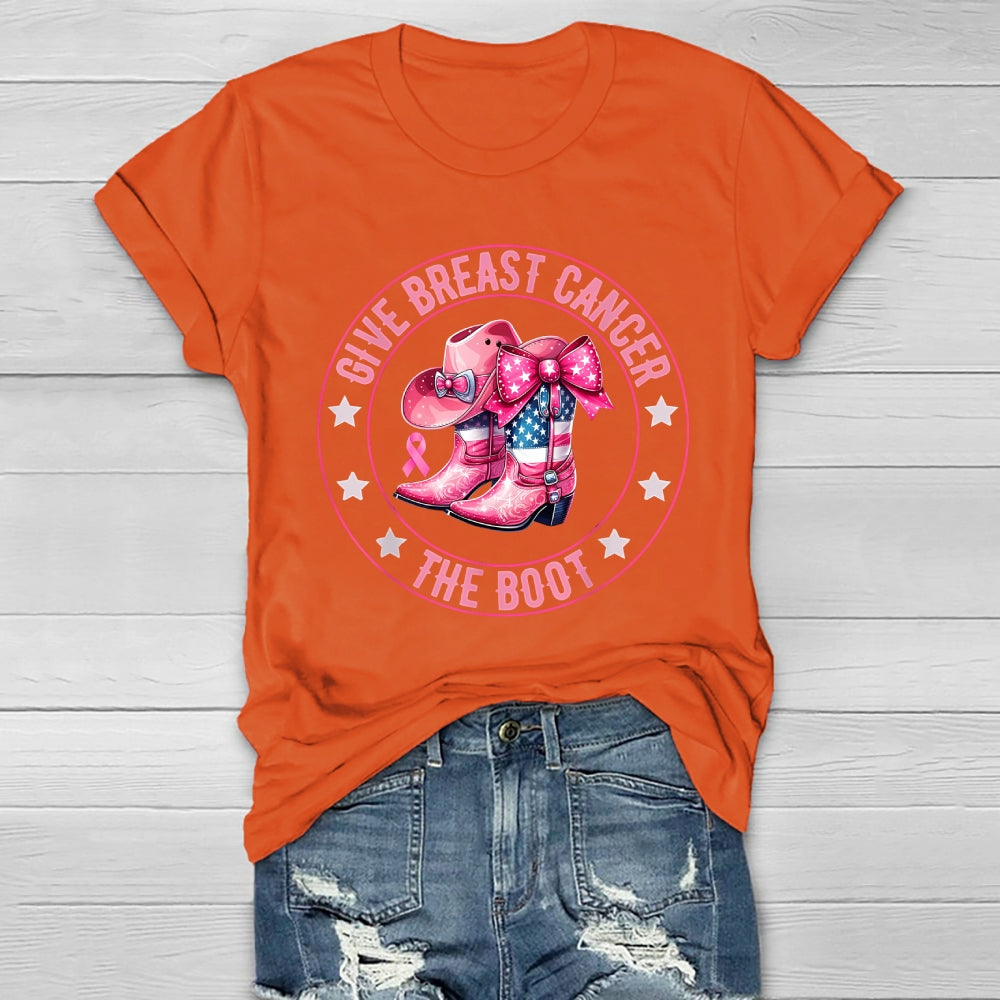 Give Breast Cancer The Boot Healthwear T-shirt