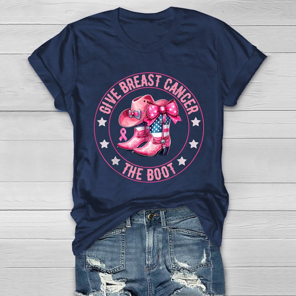 Give Breast Cancer The Boot Healthwear T-shirt