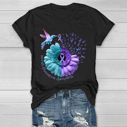 Suicide Prevention Awareness Sunflower Healthwear T-shirt
