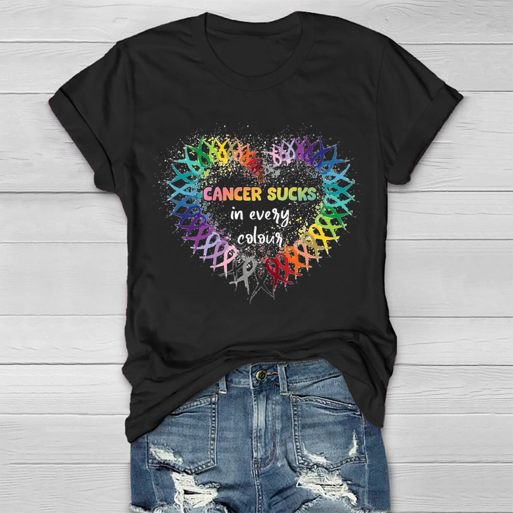 Cancer Sucks In Every Color Healthwear T-shirt