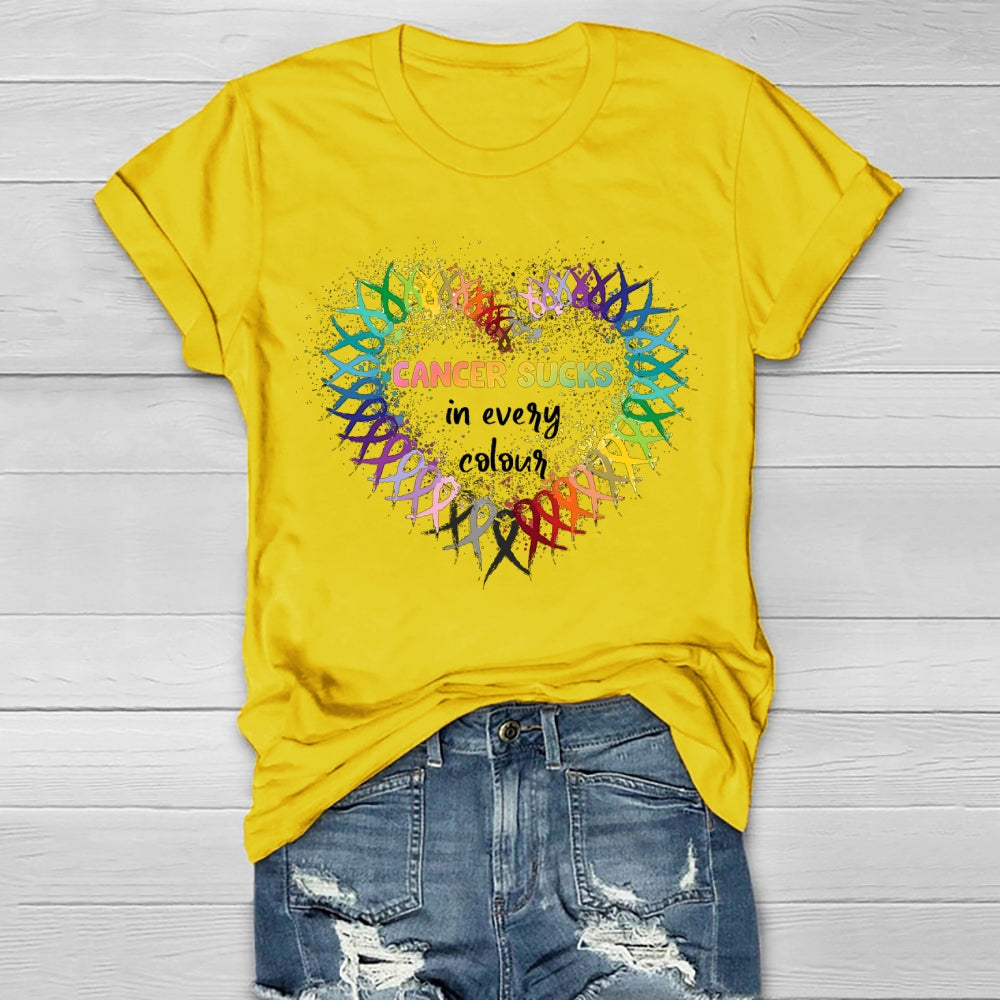 Cancer Sucks In Every Color Healthwear T-shirt