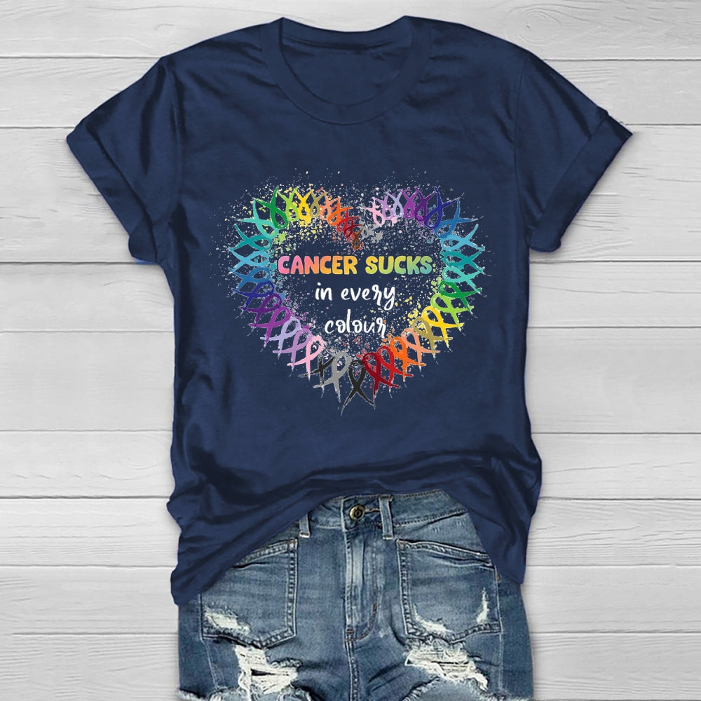 Cancer Sucks In Every Color Healthwear T-shirt