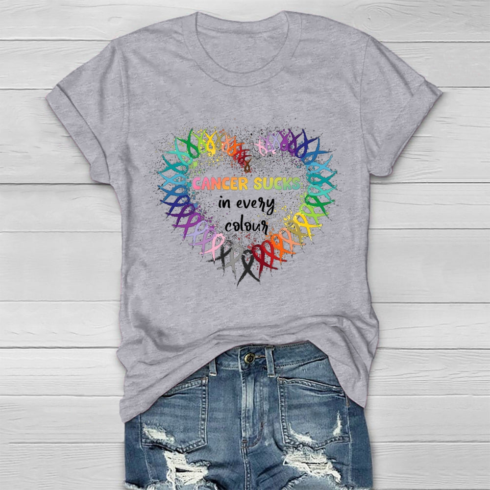 Cancer Sucks In Every Color Healthwear T-shirt