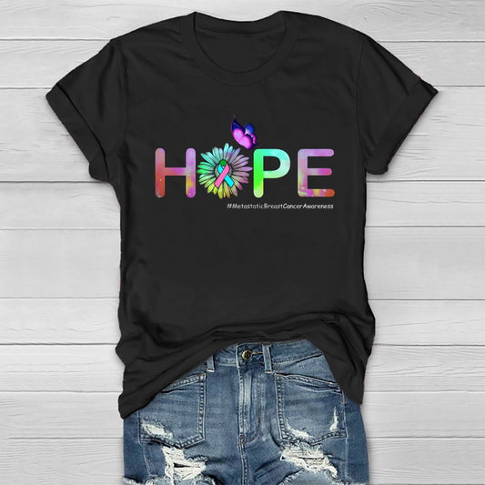HOPE Butterfly Metastatic Breast Cancer Awareness  Healthwear T-shirt