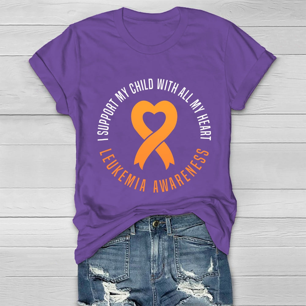 Leukemia Awareness I Support My Child With All My Heart Healthwear T-shirt