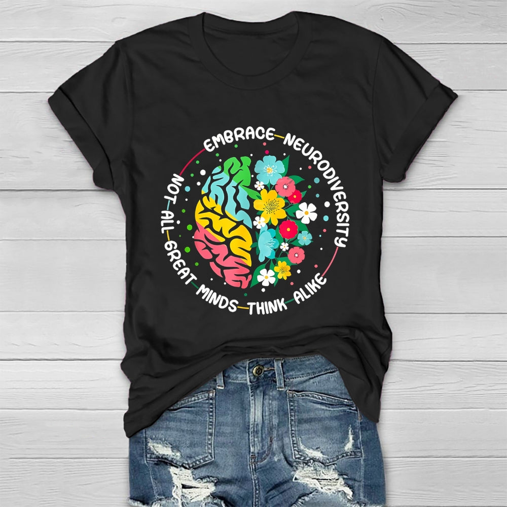 Embrace Neurodiversity Brain  Healthwear T-shirt