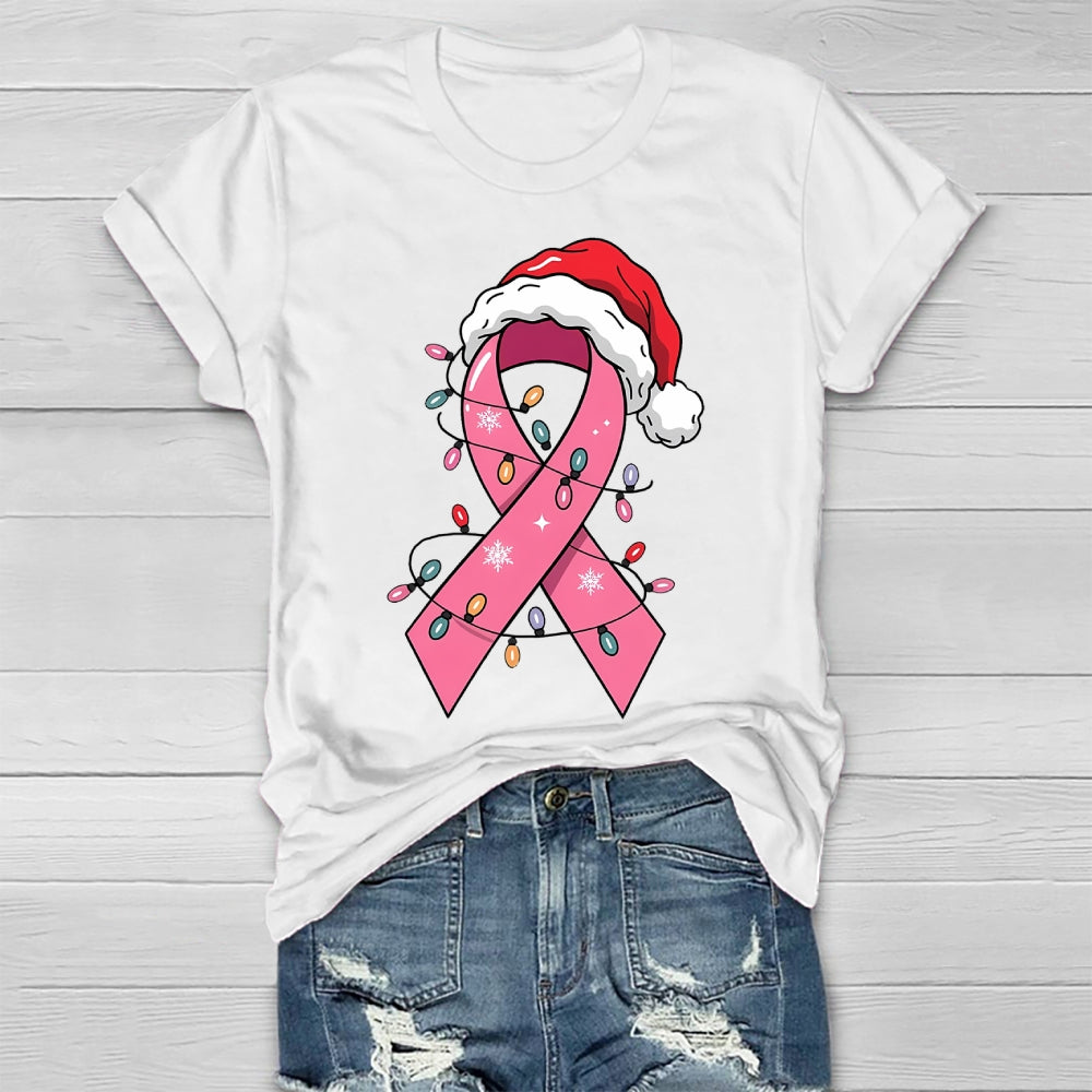 Pink Ribbon Christmas Healthwear T-shirt