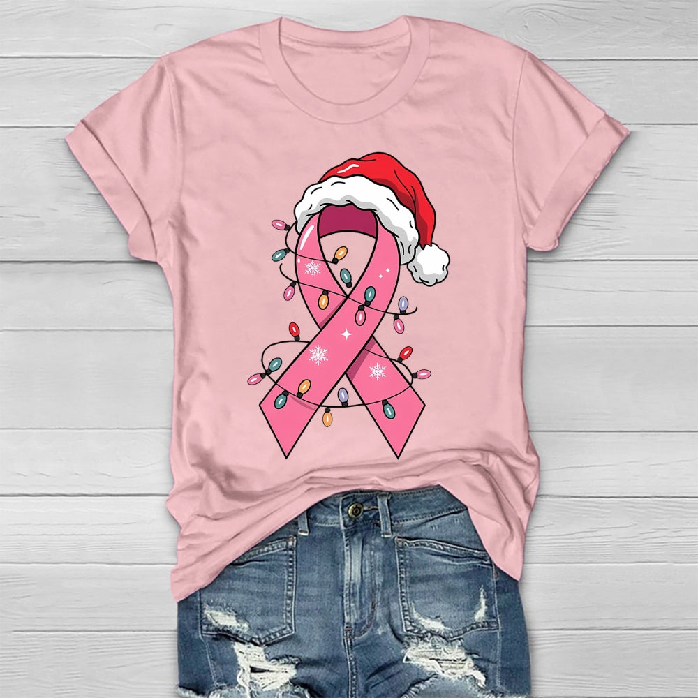 Pink Ribbon Christmas Healthwear T-shirt