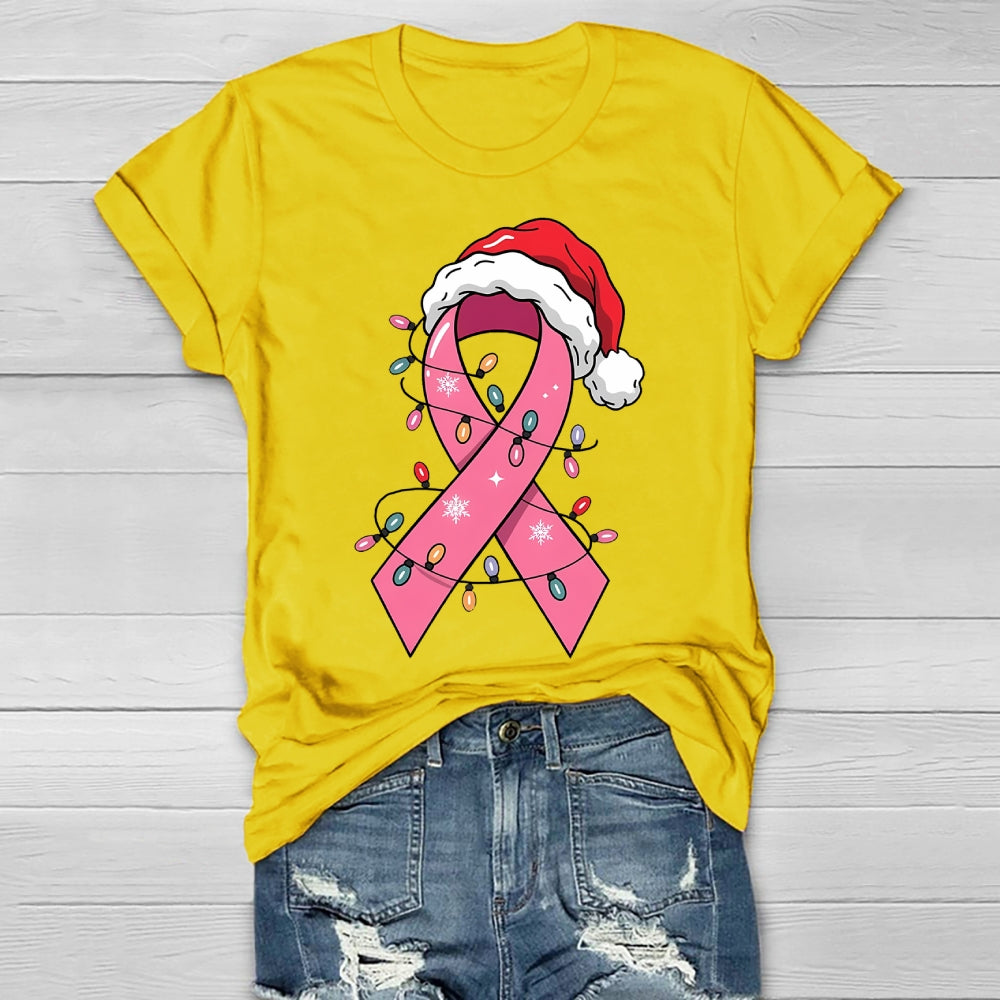 Pink Ribbon Christmas Healthwear T-shirt