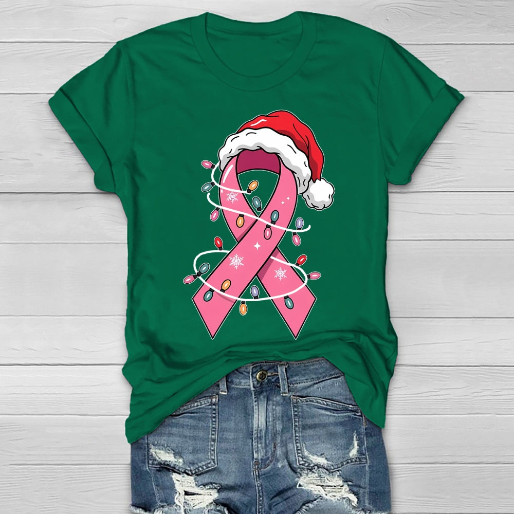 Pink Ribbon Christmas Healthwear T-shirt