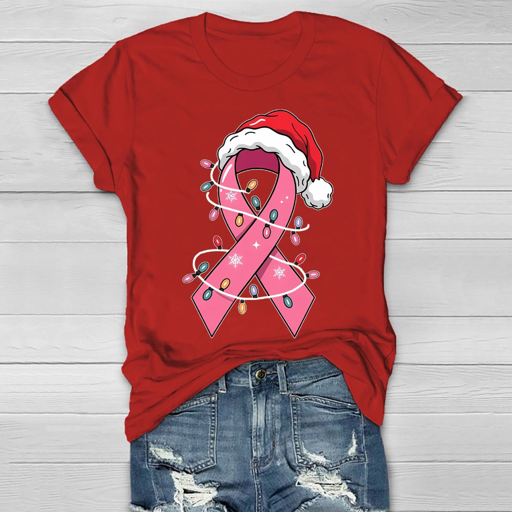 Pink Ribbon Christmas Healthwear T-shirt