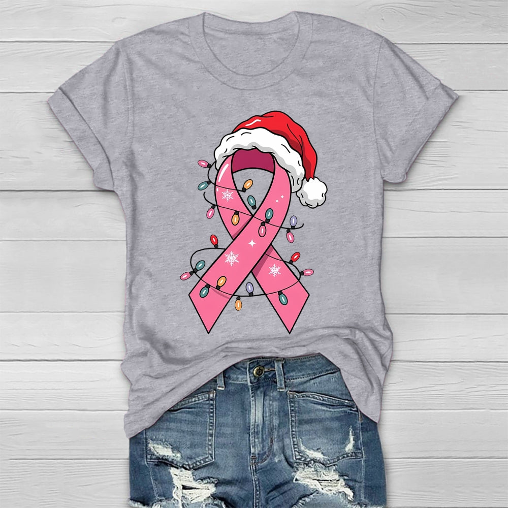 Pink Ribbon Christmas Healthwear T-shirt