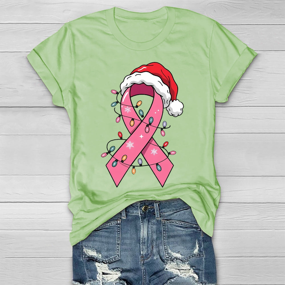 Pink Ribbon Christmas Healthwear T-shirt