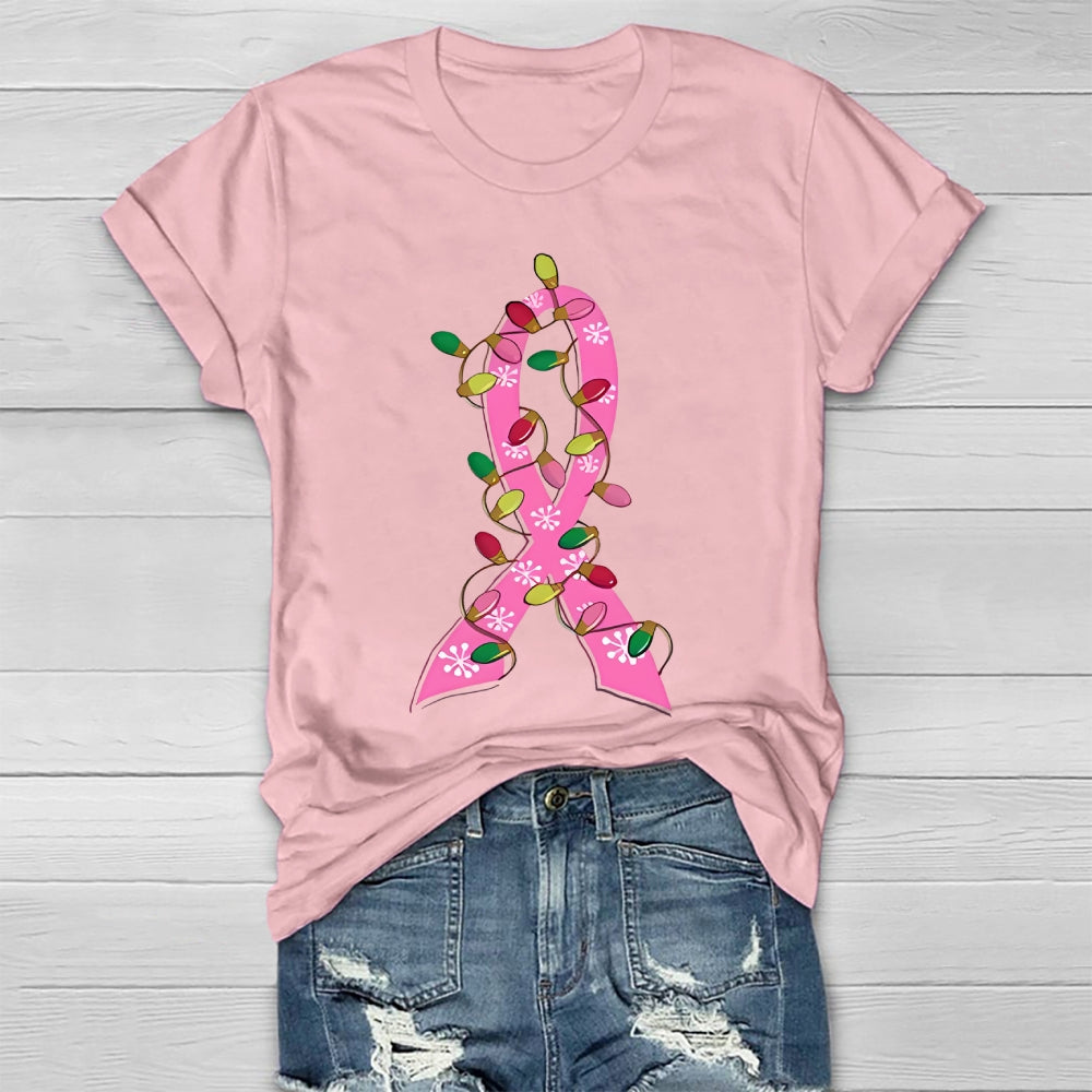 Pink Ribbon Christmas Healthwear T-shirt