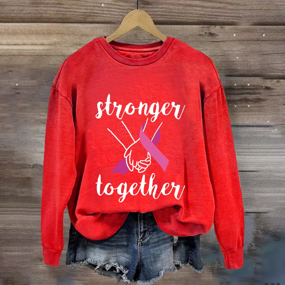 Stronger Together Pink Ribbon Sweatshirt