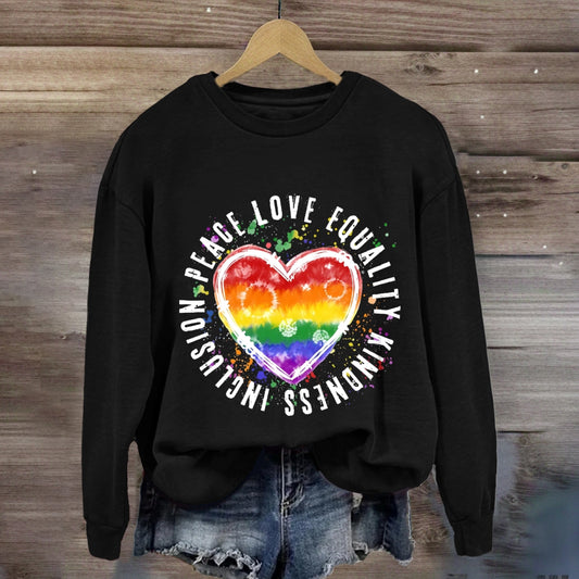 Peace Love Equality Colorful Heart Sweatshirt