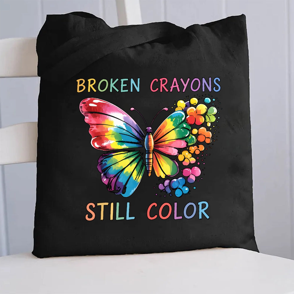Broken Crayons Still Color Canvas Tote Bag