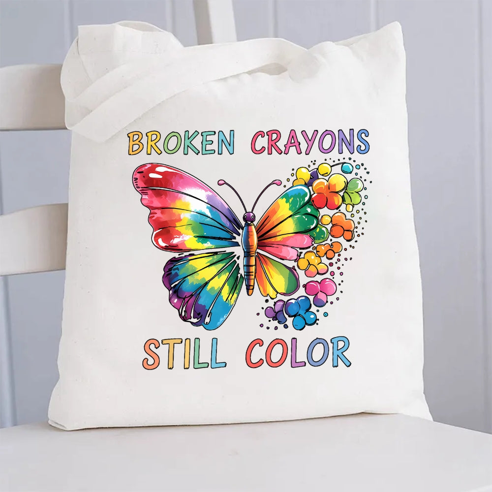 Broken Crayons Still Color Canvas Tote Bag
