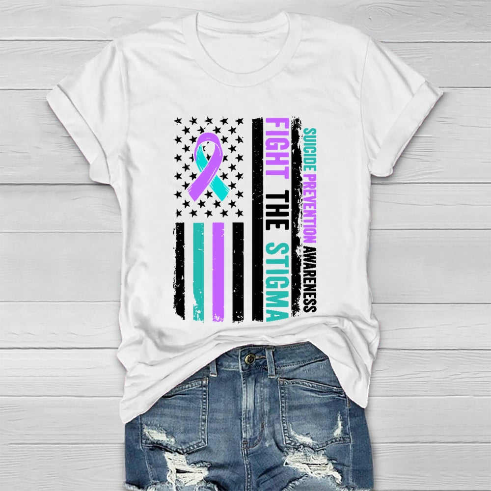 Fight The Stigma Suicide Prevention Awareness Healthwear T-shirt