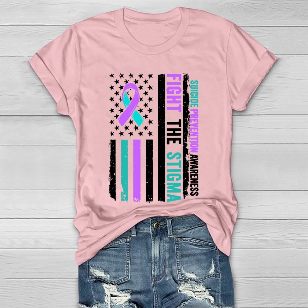 Fight The Stigma Suicide Prevention Awareness Healthwear T-shirt