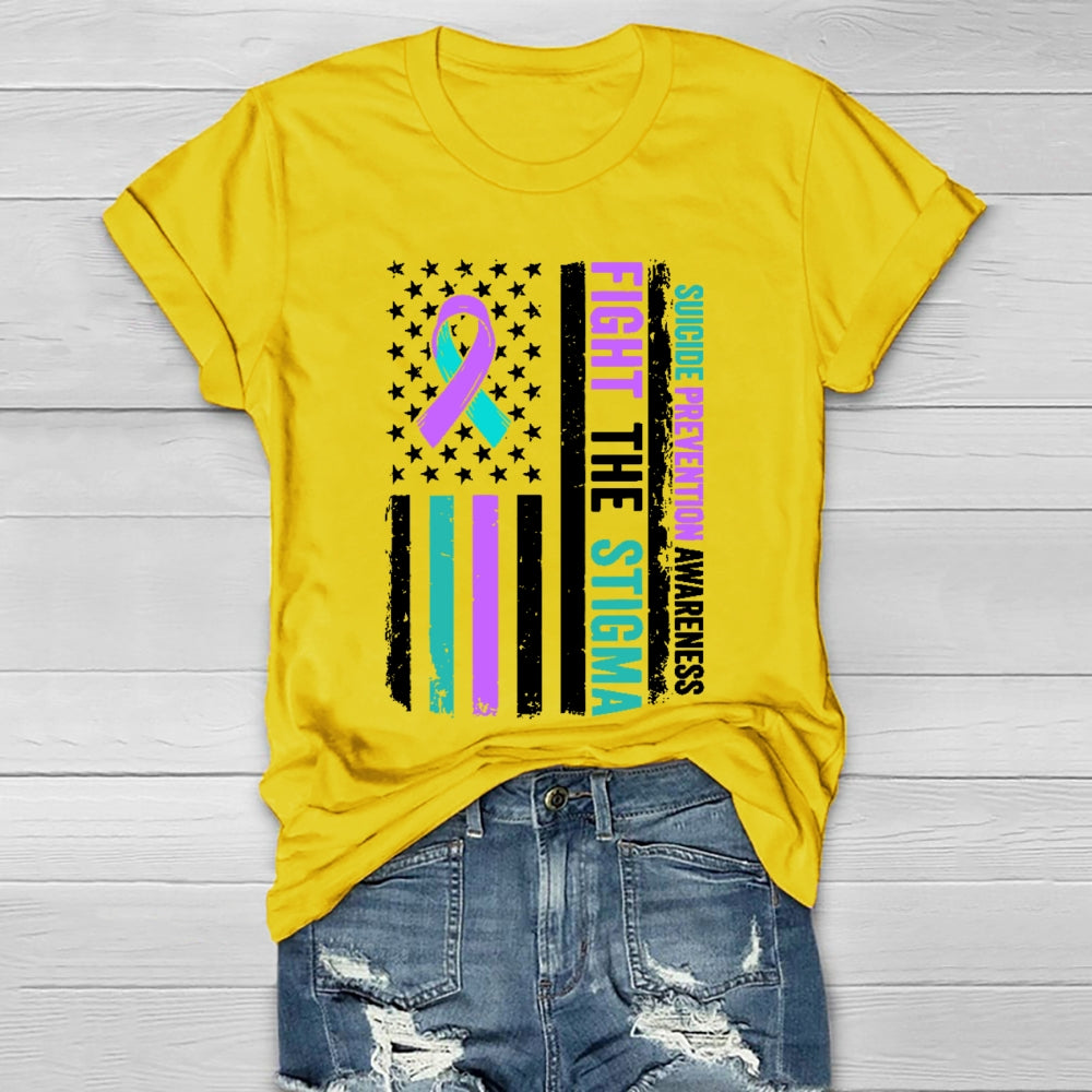 Fight The Stigma Suicide Prevention Awareness Healthwear T-shirt