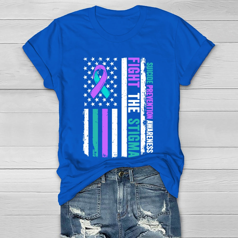 Fight The Stigma Suicide Prevention Awareness Healthwear T-shirt