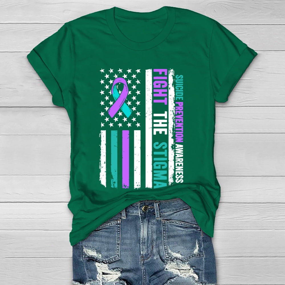 Fight The Stigma Suicide Prevention Awareness Healthwear T-shirt