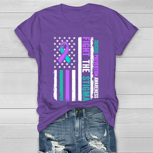 Fight The Stigma Suicide Prevention Awareness Healthwear T-shirt