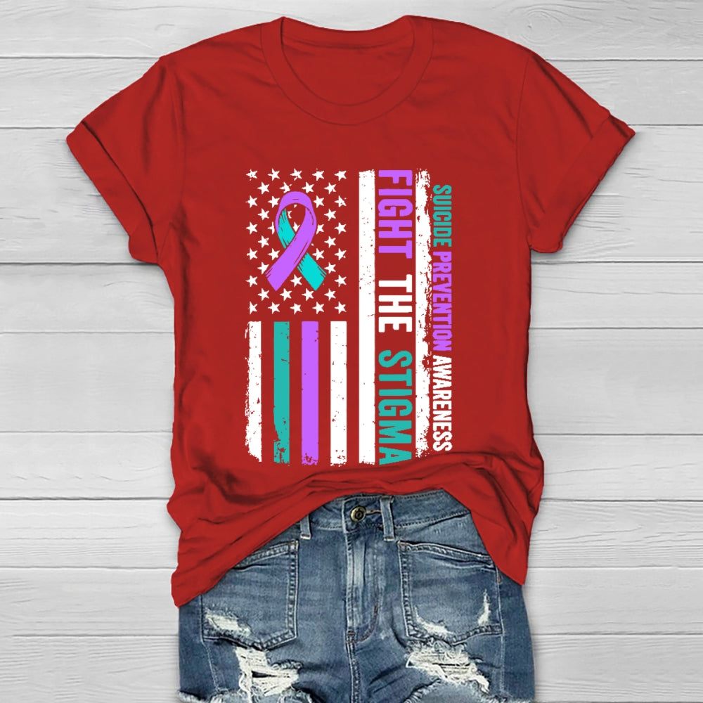 Fight The Stigma Suicide Prevention Awareness Healthwear T-shirt