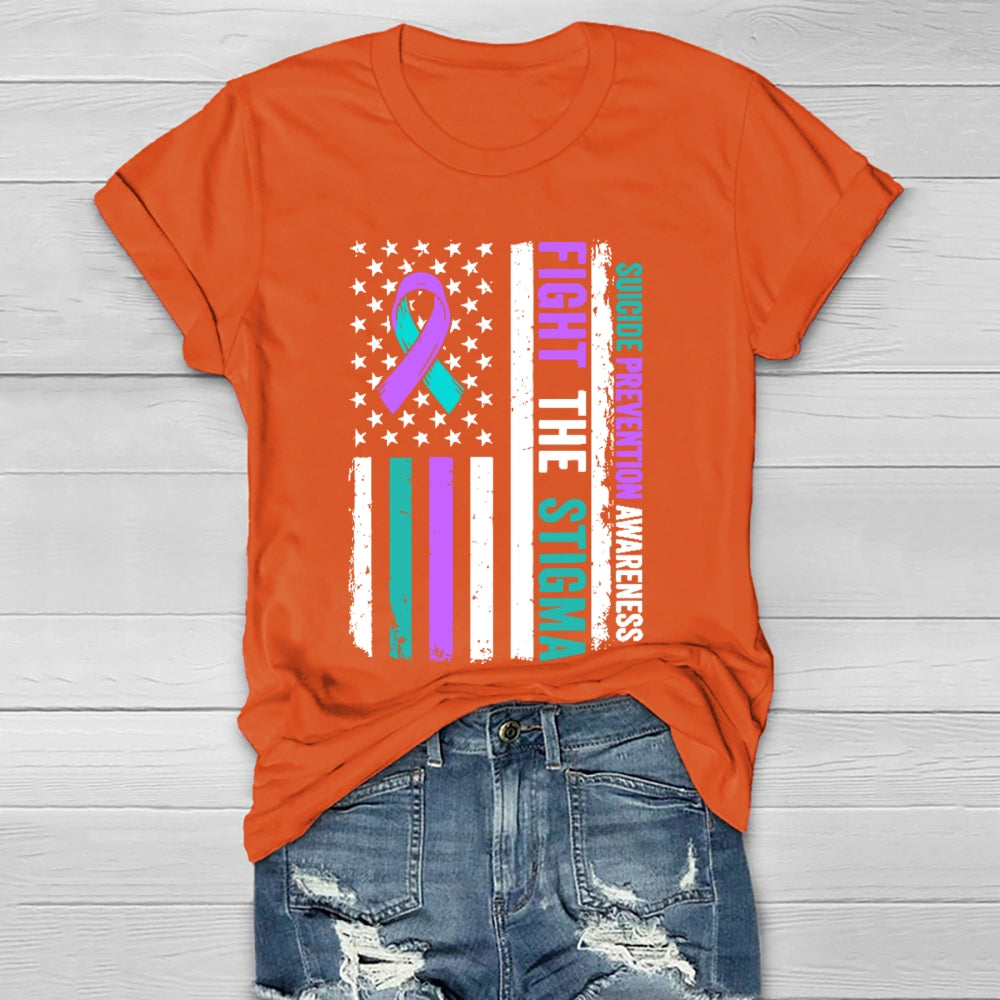 Fight The Stigma Suicide Prevention Awareness Healthwear T-shirt