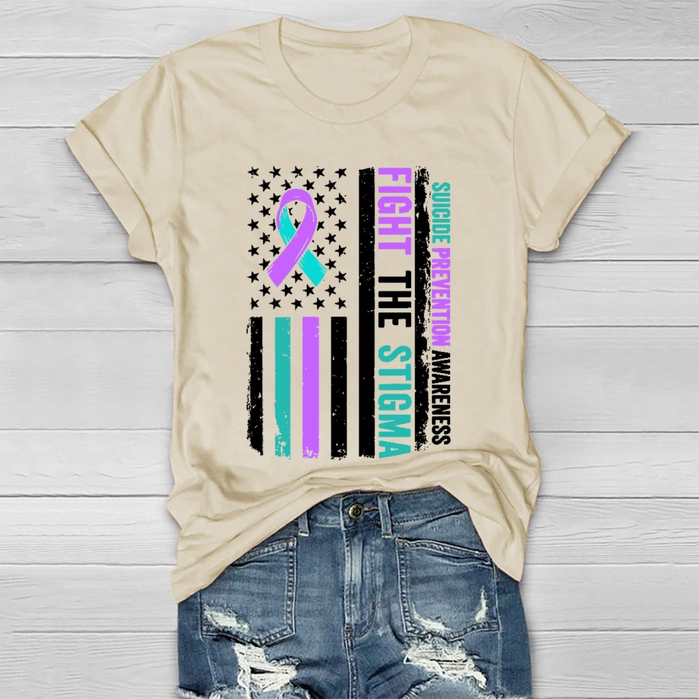 Fight The Stigma Suicide Prevention Awareness Healthwear T-shirt