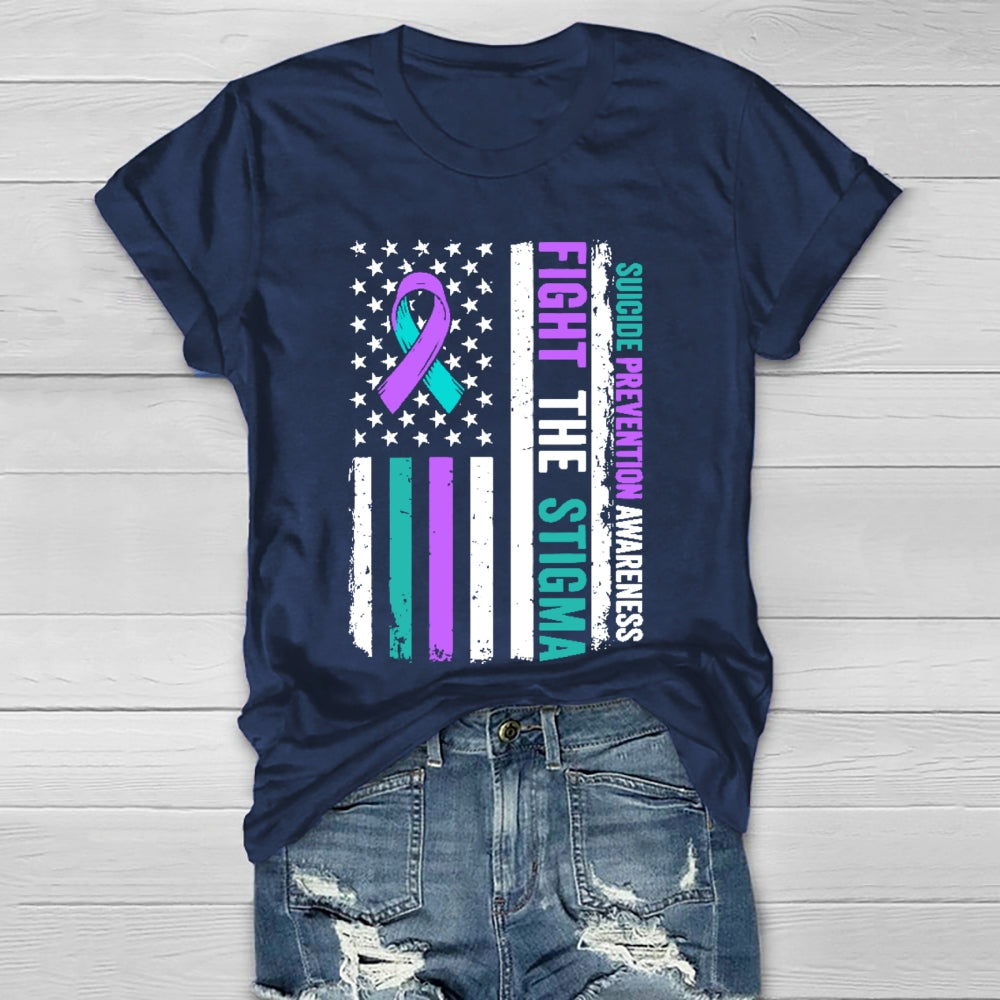 Fight The Stigma Suicide Prevention Awareness Healthwear T-shirt