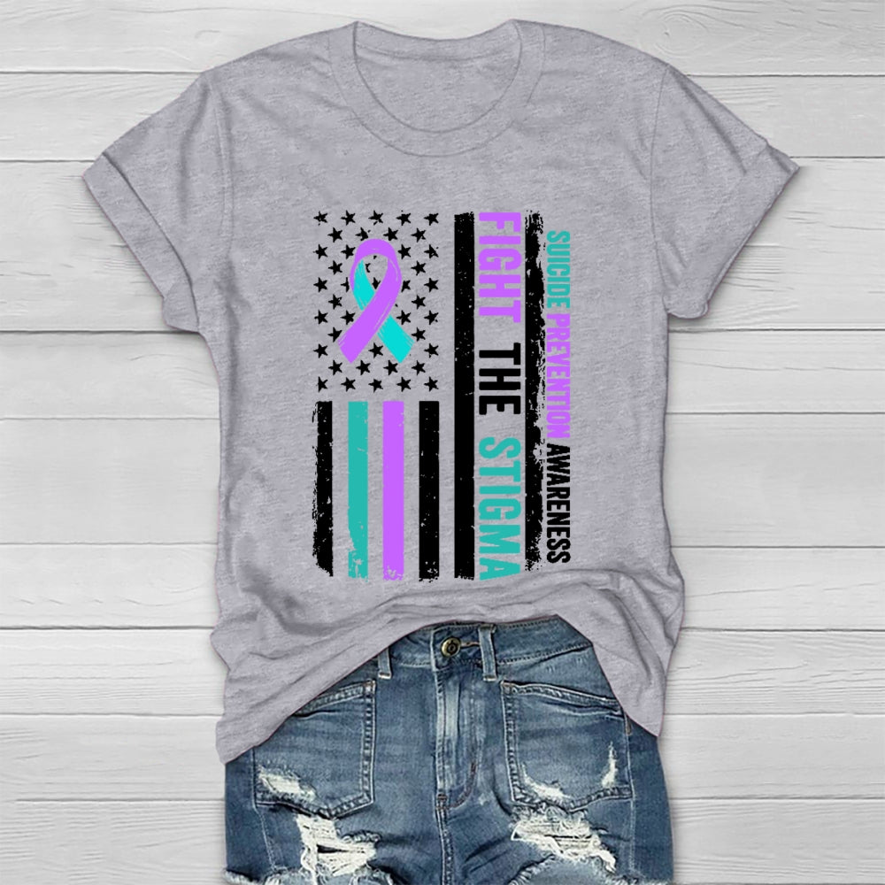 Fight The Stigma Suicide Prevention Awareness Healthwear T-shirt