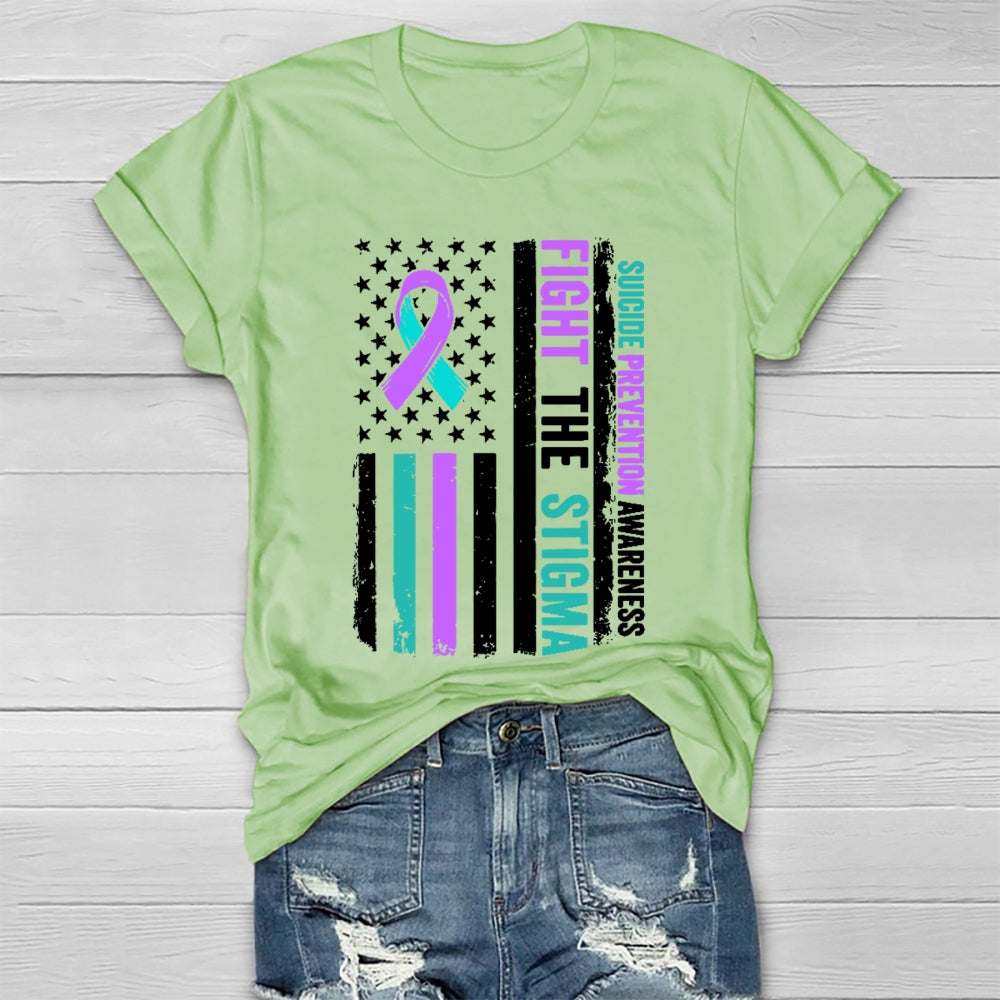 Fight The Stigma Suicide Prevention Awareness Healthwear T-shirt