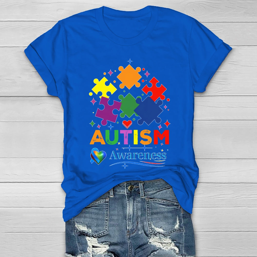 Autism Awareness Colorful Puzzle Healthwear T-shirt