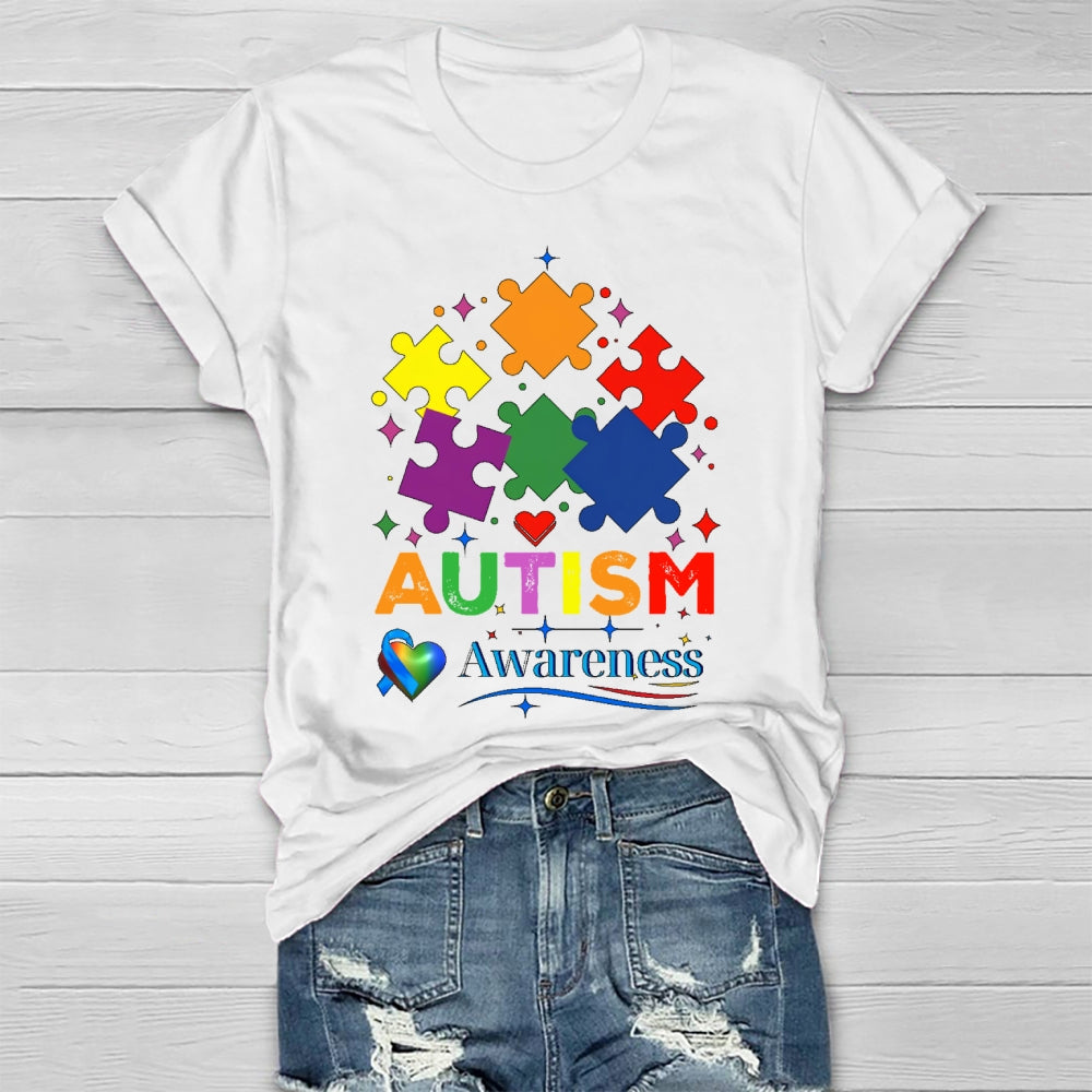 Autism Awareness Colorful Puzzle Healthwear T-shirt