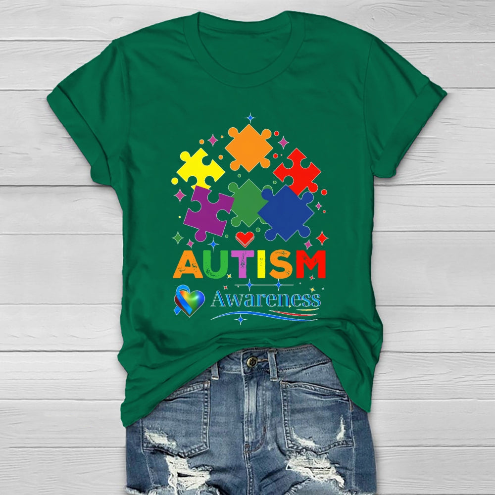 Autism Awareness Colorful Puzzle Healthwear T-shirt