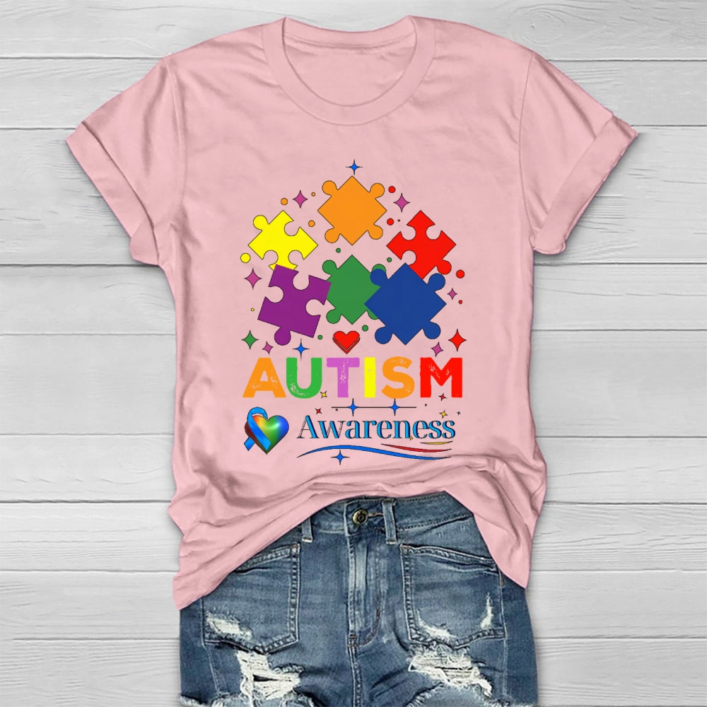 Autism Awareness Colorful Puzzle Healthwear T-shirt