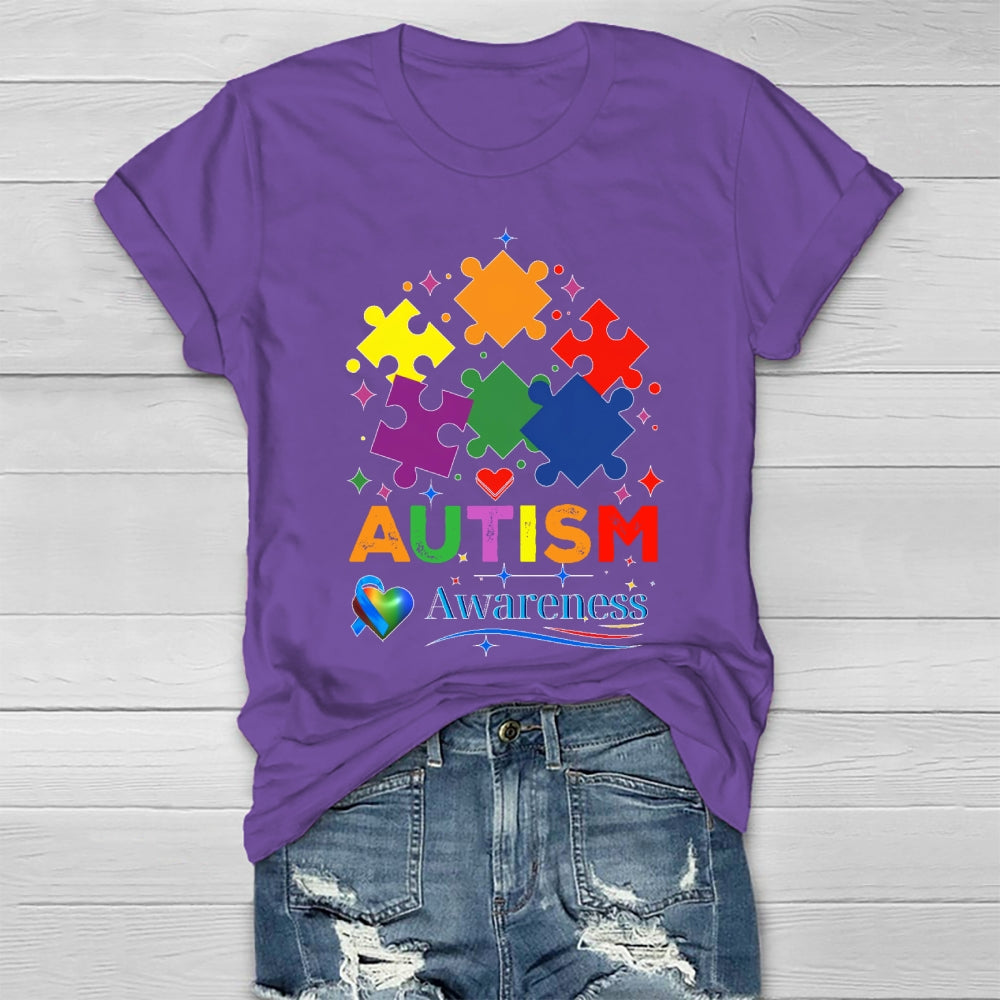 Autism Awareness Colorful Puzzle Healthwear T-shirt