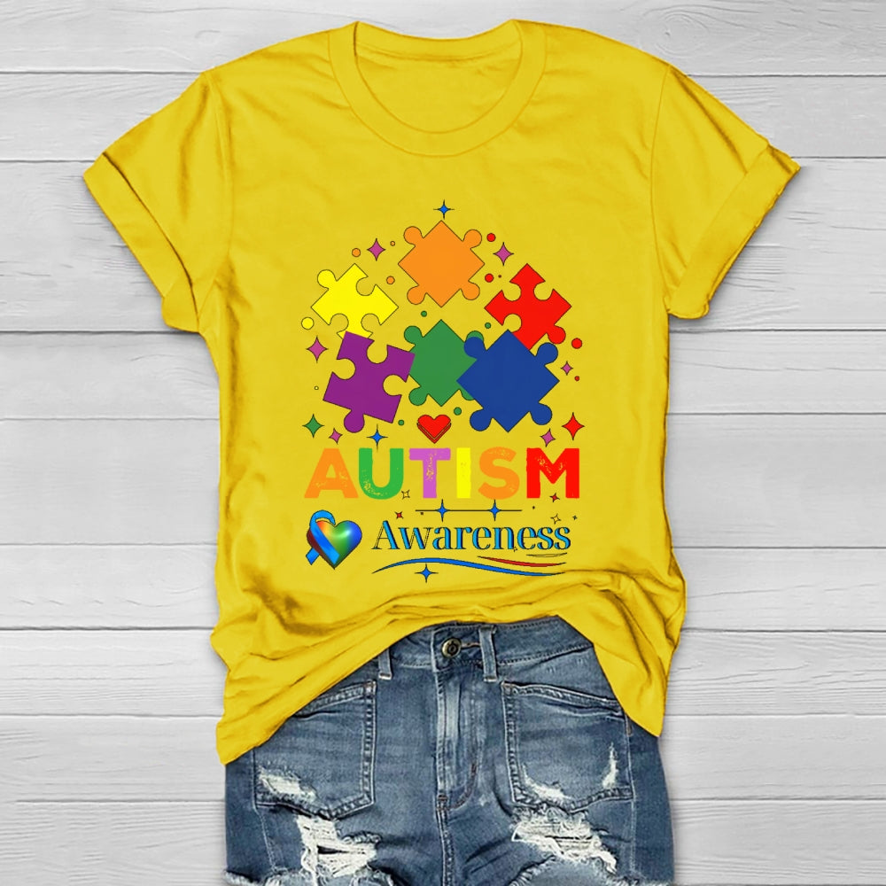 Autism Awareness Colorful Puzzle Healthwear T-shirt