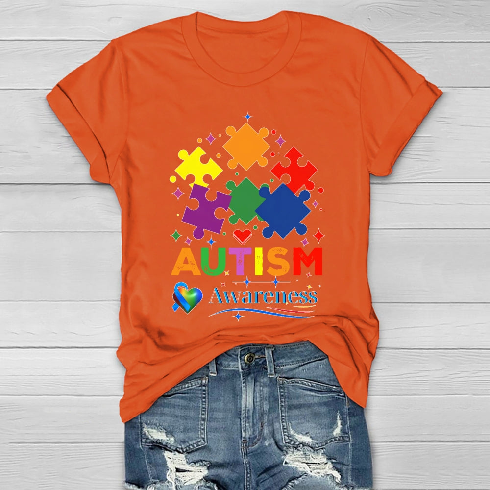 Autism Awareness Colorful Puzzle Healthwear T-shirt