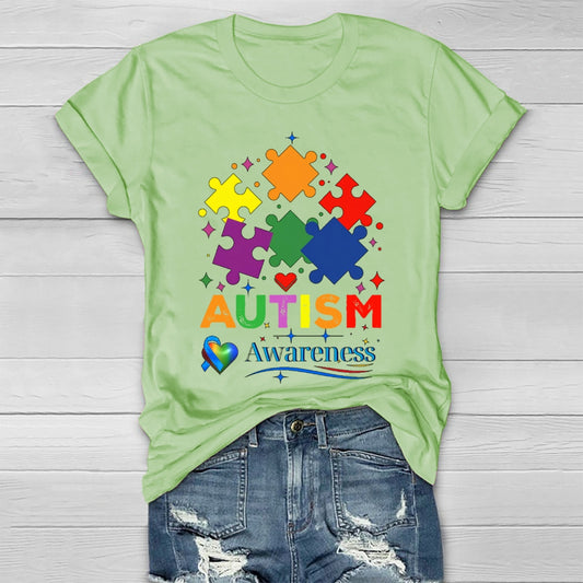 Autism Awareness Colorful Puzzle Healthwear T-shirt