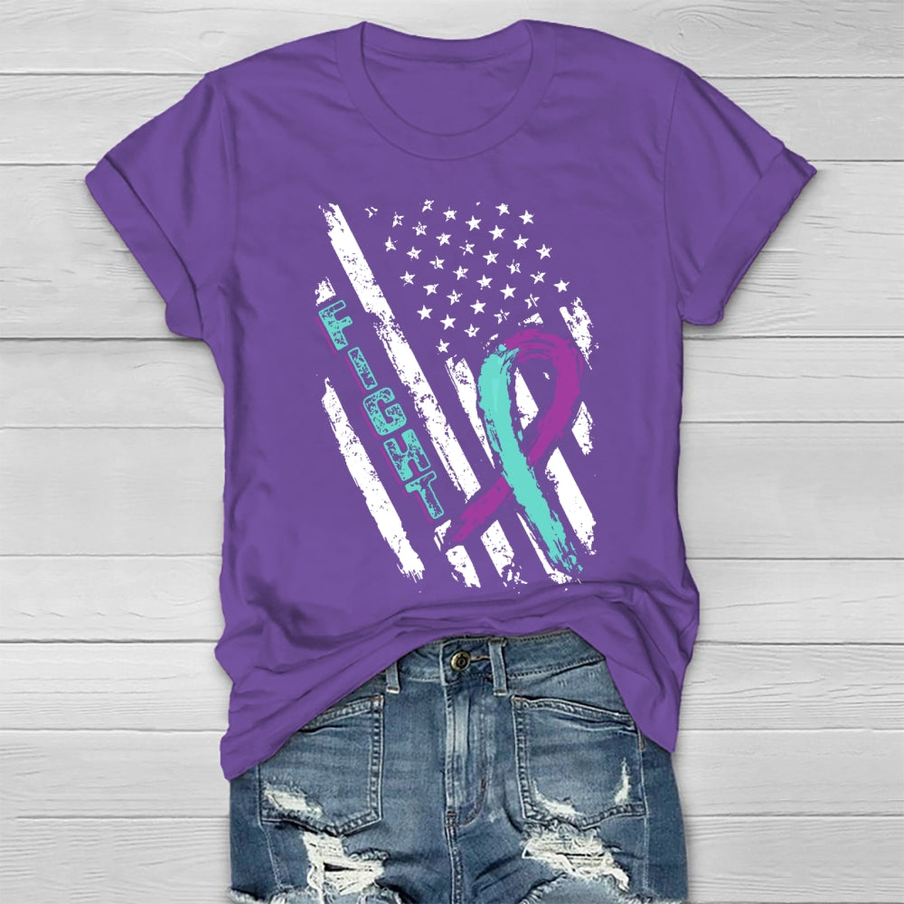Fight Teal Purple Ribbon Healthwear T-shirt