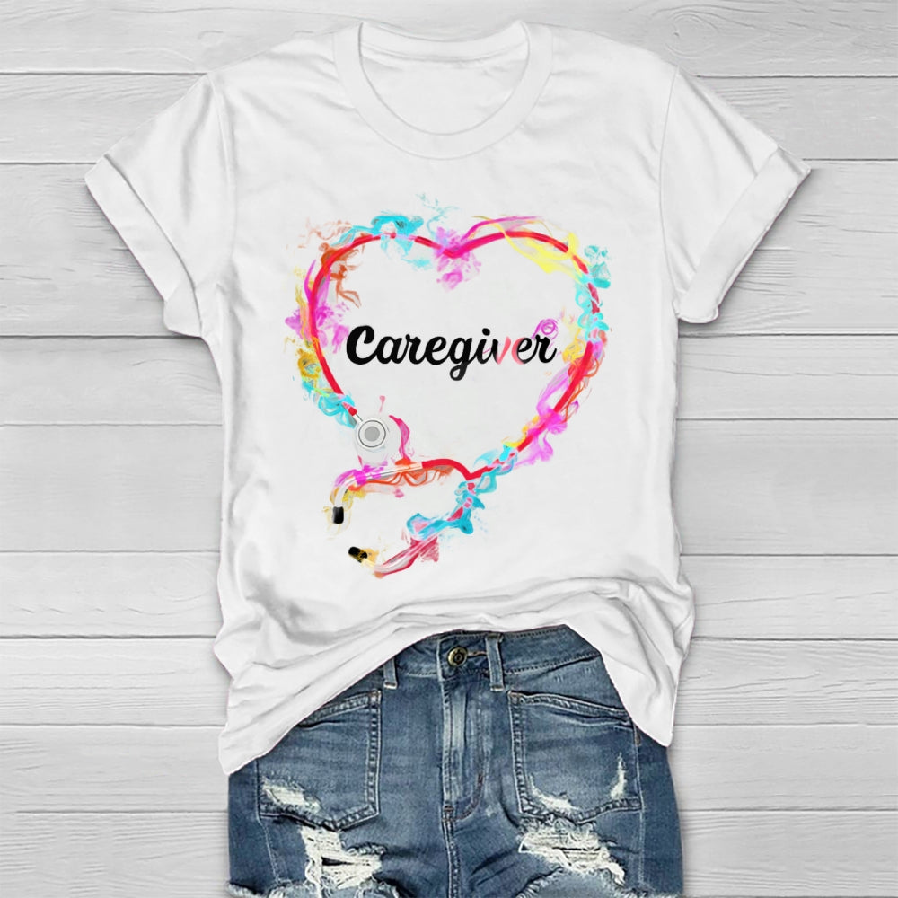 Caregiver Stethoscope Healthwear T-shirt