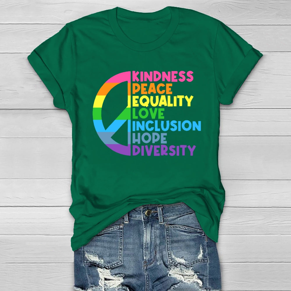 Kindness Peace Equality Love Healthwear T-shirt