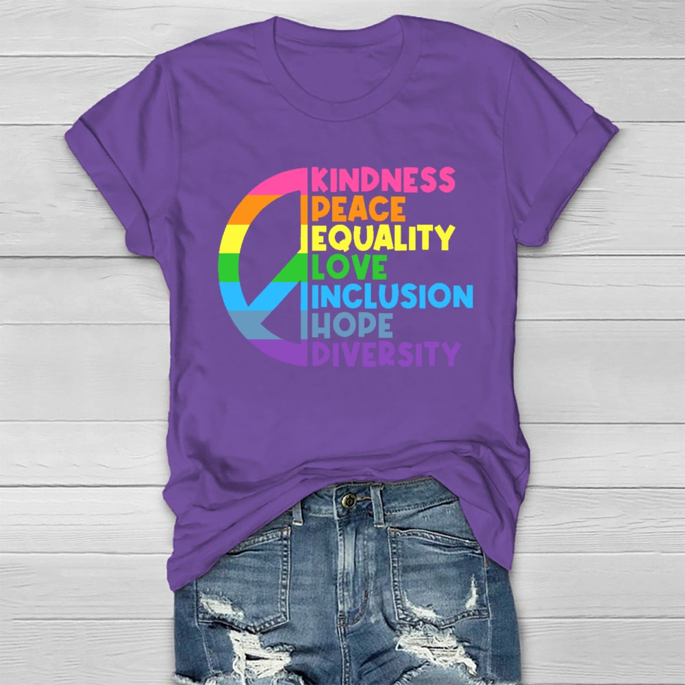 Kindness Peace Equality Love Healthwear T-shirt