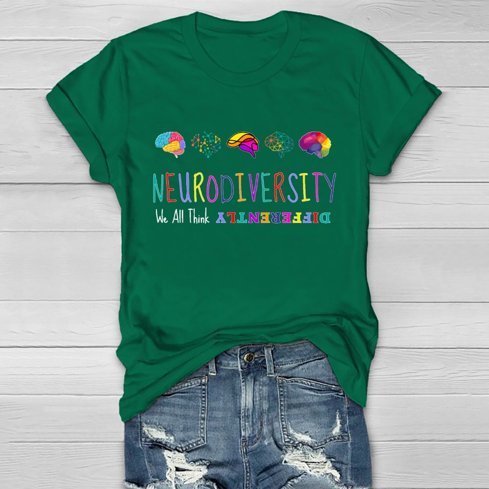 We All Think Differently Neurodiversity Healthwear T-shirt