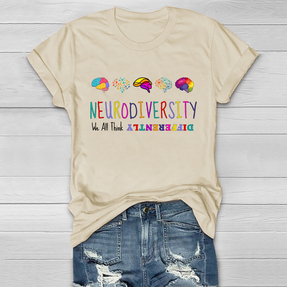 We All Think Differently Neurodiversity Healthwear T-shirt